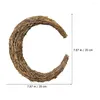 Dekorativa blommor 2 datorer Sommaren ytterdörrkrans rotting Garland Dream Catcher Ring Flower Arrangement Moon-Shape DIY Making Rings Christmas