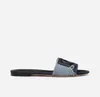 Luxe Femme Designer Sandal Slipper Slide Chaussures Patchwork Logos-Patch Collage Denim Pantoufles Open Toe Sandal Plat Slip-On Cuir De Veau Mules 35-43EU Box