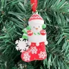 2022 Spersonalizowane skarpetki Dekoracje choinki DIY Snowman Wiselant Ornaments Decor Decor Prezenty