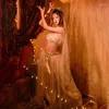 Scen Wear 1set/Lot Woman Belly Dancing Costumes Lady Sexig klädtopp och byxor