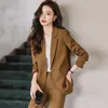 Vestes Femmes Haute Qualité Femme Blazer Femmes Brique Rouge Café Kaki Bouton Unique Slim Veste Bureau Dames Affaires Travail Porter Formel