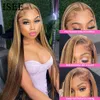 Synthetic Wigs ISEE HAIR Wig Highlight Straight 13x4 Lace Front Human Hair 4X4 Closure 427 Ombre Peruvian 231027