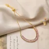 Braccialetti con ciondoli Mafisar Lusso colorato Cubic Zirconia Intarsio Gioielli da sposa Catena color oro regolabile per regalo da donna