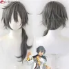 أزياء Catsuit Cosplay Ensemble Stars Es Crazy: B Shiina Niki Dark Gray Gray Hair Hair Party Party + Wig Cap