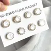 Spille 8 pezzi/set Clip magnetica per Hijab Accessorio di lusso Senza perni con foro Magnete per ragazze