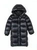 Down Coat Winter Children's Ceket Kalınlaştırılmış Uzun Siyah Altın Pamuk Kızlar Giyim Dış Giyim Çocuklar Teen Snowsuit Ch25