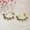 Hoopörhängen Multcolor CZ Bells Semicircle Moon Shape Gold Plated Lightweight Elegant Utsökt gåva för tjejkvinnor