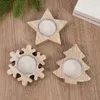 Bougeoirs 1pc chandelier en bois de Noël flocon de neige arbre de Noël lumières de thé pour mariage maison table décor année oranments