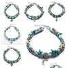 Bracelets de cheville 7 styles Summer Beach Tortue en forme de corde de charme pour femmes Bracelet de cheville Femme Sandales sur la chaîne de jambe Bijoux de pied DRO Dhw7T