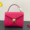 Evening Bags 2023 Luxury Women's Small Square Bag Fashion Handbag Classic Large Rivet Shoulder Strap Diagonal Dinner