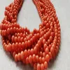 genuine rare Red Coral Smooth Round Beads Natural Stone Gemstone 5-6mm 16inch316j