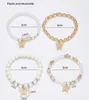 Charm Armbanden Kymyad Boho Sieraden Kristal Steen Armband Voor Vrouwen Goud Kleur Vlinder Kwastje Womens Hand Sets 231027