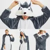 Pijamas inverno animal lobo onesie crianças kigurumi pijamas unicórnio sleepwear para mulheres pijamas macacão menina menino cobertor sleepers macacão 231027