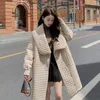 Women's Trench Coats Winter Coat For Women High Quality Rhombic Lattice Oversized Thick Parkas Cotton Jackets Long Female Padded Overcoat