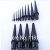 Минимальный заказ: 10 шт., черные акриловые конусы для ушей большого калибра, разные размеры 16–25 мм2559