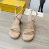 Sandalen Echt leer Effen kleur Hoge hakken Beknopte vrouwelijke naaktschoenen Modekwaliteit Peep Toe Rond Vierkant