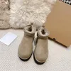 Botas cortas clásicas Zapatillas cálidas de diseñador Sandalias de lana para mujer Sandalias de lana Sandalias de interior para el hogar de lana suave de invierno Tamaño de caja 35-42 Cómodo