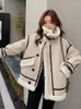 Женская меховая зимняя теплая интегрированная куртка с лацканами из овечьей шерсти, утолщенное винтажное мотоциклетное модное шикарное пальто