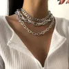 Anhänger Halsketten 2023 Multilevel Ketten Übertrieben Punk Dicke Kette Kragen Für Frauen Mode Gold Farbe Weibliche Halskette Schmuck
