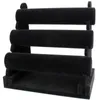 1pcs Black 3-Tier Velvet Watch Bracelet Jewelry Display Holder Stand Rack209J