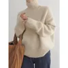 Maglioni da donna Dolcevita pesante 100 maglione di puro cashmere da donna maglione sciolto e sottile con fondo in lana pigra in autunno e inverno 231026