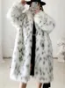 Cappotto invernale da donna in pelliccia sintetica da donna Lady Casual Giacca con stampa leopardata delle nevi Donna spessa calda Midlong Capispalla in peluche 231026