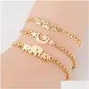 Charm armband y rostfritt stål mode trend Böhmen kedja elefant fjäril stjärna måne älskar armband för kvinnor smycken gåvor släpp dhtif