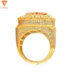 Newly Arrived Iced Out Vvs Moissanite Championship Ring Hiphop Custom Letter Jewelry Engraved S925 Men's Square Anniversary