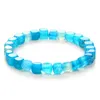 Tourmaline Agates Bracelet Carré Pierre Bracelets Pour Femme Hommes Blanc Rouge Agates Cube Perles Bracelets Mode Reiki Bijoux Cadeau Bijoux De ModeBracelets square