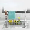 Kitchen Storage Multipurpose Sponge Holder Stainless Steel Organizer Free Retractable Sink Draining Breathable Items