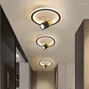 Ceiling Lights Black Frame LED Chandelier Indoor Decor Lamp For Living Room Bedroom Balcony Corridor Aisle Light Home Lighting