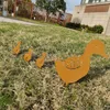 Bahçe Dekorasyonları 4pcs/Set Iron Duck Model Yaratıcı İçi İçi Boş Plug-In Aile Çim Çim Dekorasyon Veranda Bahçesi Açık Dekor El Sanatları
