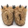 Slippers Dier Beer Klauw voor Man Vrouwen Grappige y Harige Mannen Pluche Warme Beest Poot Bont Schoenen Slides Indoor Slippers 231027