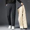 Men's Pants Y2k Winter Lambswool Warm Thicken Sweatpant Men Fashion Joggers Water Proof Casual Brand Plus Fleece Size Trouser