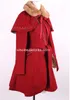 Women's Wool Blends CountryWomen Red Vintage Sweet Lolita Winter Coat Artificial Fur Cloak Thick Wool Windbreaker Jacket Winter Warm Cape Princess D 231027