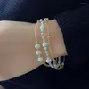 Strand Multi Layer Armband Set For Women Glass Beads Pearl Fashion Jewelry Designer Style Party Accessories Elegant Gift 2023530