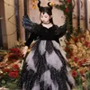 Robes brillantes filles Pageant robe robe de bal à volants fleur filles robes de fête d'anniversaire Halloween enfants robe cosplay petite fille du diable