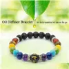 Perline 7 Chakra Fili Bracciali Pietra naturale Reiki Guarigione Engry Perline Braccialetti Donna Uomo Yoga Bracciale Meditazione Gioielli Regalo Drop Dhwla