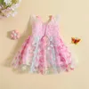 Mädchen Kleider Baby Mädchen Schmetterling Flügel Fee Gaze Prinzessin Kleid Schöne Kinder Sommer Ärmellose Tüll Kind Geburtstag Party Kleid