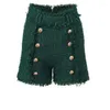 Damskie szorty zimowe luksusowe tkaninowe tkaniny ciepłe design kobiety tweed swobodny zielony, całkowicie dopasowany styl samica