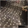 Décoration de fête Centres de plafond de mariage LED Treillis métalliques Lumière String Star Net Lampe de riz Fenêtre El Ornement Drop Deliv Homefavor Dhik2
