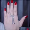 Luxury Party Famous Tassel Rings for Women Inlay Cubic Zirconia Justerbar Crown Ring Fashion Drop Delivery Dhgarden Otrxq