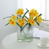 Decorative Flowers Simulation Flower Single Branch Daffodil Nordic Small Fresh Indoor Table Decoration Silk Material Pastoral Natural Style