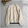 Women's Trench Coats 2023 Autumn And Winter Loose All-matching Long-sleeved Clip Cotton Coat Female Printed Cardigan Baseball Suit X1