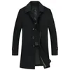 Hommes laine mélanges marque Long manteau hommes mode pois veste mince coton hiver vestes hommes en pardessus abrigo hombre 231027