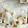 Juldekorationer älg Julfestdekorationsdockor Juldekoration för Tree Santa Claus Snowman Toys Figurines Decorazioni 231027