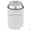 Poignée de boisson en néoprène Sublimation Blanc Porte-gobelet vierge pour canette de 12 oz Refroidisseur Transfert de chaleur DIY Cook Er Bière Bouteilles d'eau par Air Dhpct