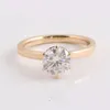 Anpassad 18K Solid Yellow Gold 1,5Carat 7,5 mm rund GH -färg Moissanite Lab Diamond Engagement Ring
