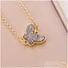 Pendant Necklaces Cute Mticolor Acrylic Butterfly For Women Cocktail Party Statement Necklace Steet Style Korean Fashion Jewelry Drop Dhhio