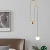 Katrol hanger hanger Scandinavisch licht restaurant hanglamp ontwerper creatieve persoonlijkheid bar goud hijsglazen bollampen